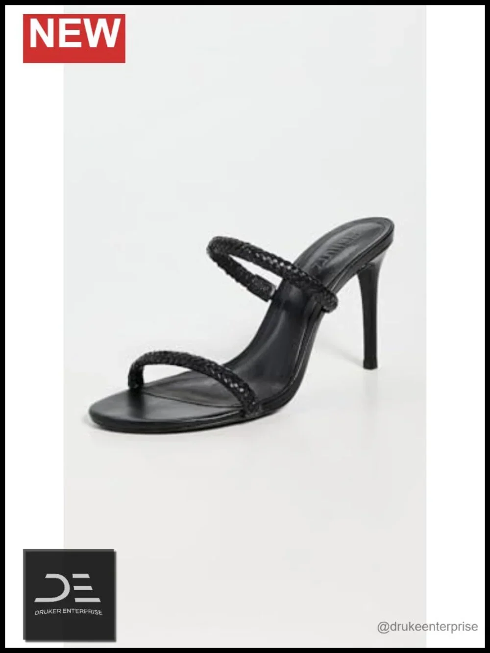 Leather Stiletto Heel Slingback Sandals, Slip On Open Toe